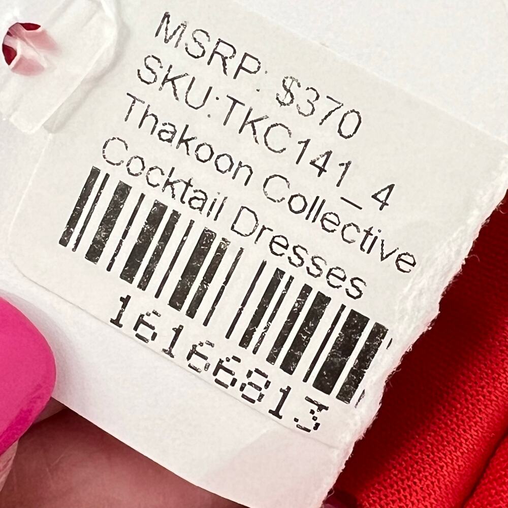 Thakoon Collective Sleeveless Double V Neck Cocktail Midi Dress Red Size 4 - Picture 7 of 16